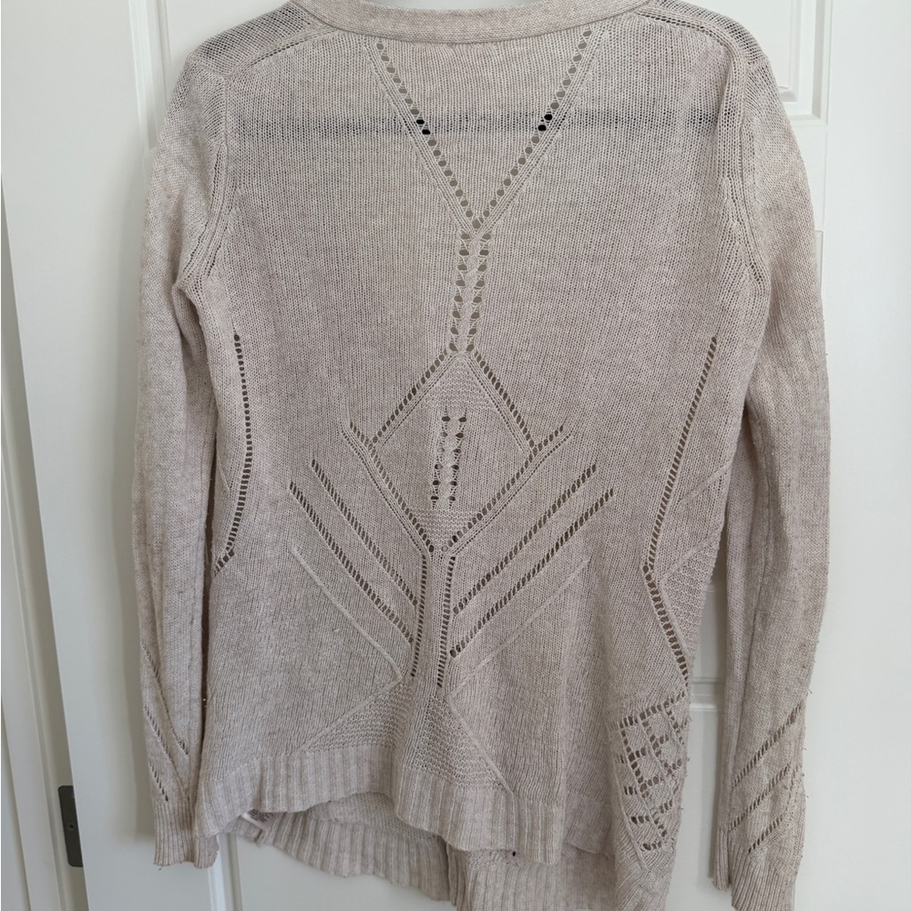 Anthropologie MOTH Oatmeal Elin Cashmere Blend Cardigan - Picture 4 of 8
